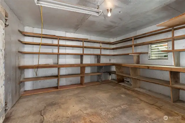 Insulated storage room.