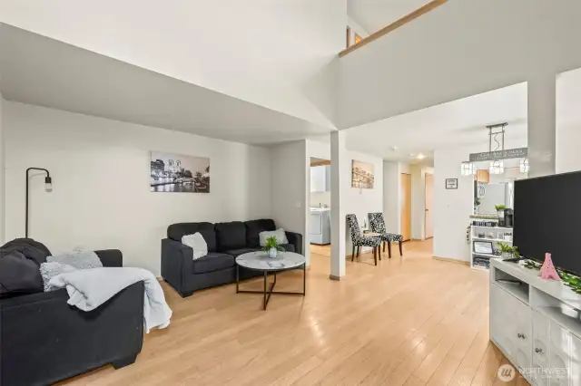 Living Room with vaulted ceilings