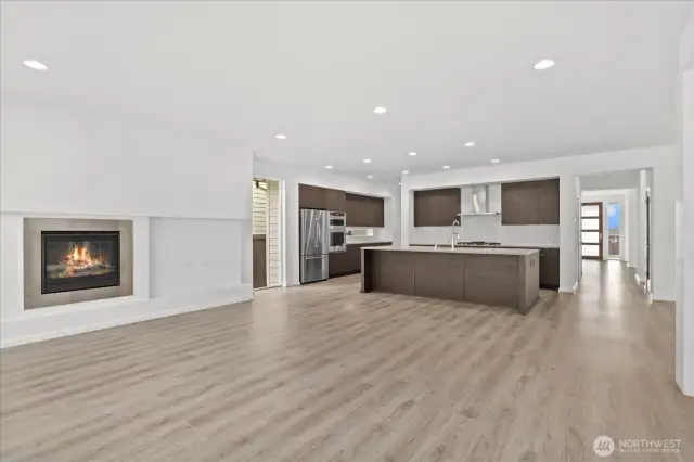Living room with fireplace