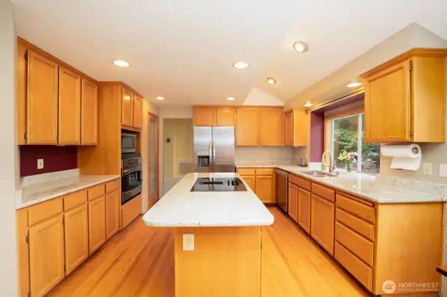 Open concept kitchen with island