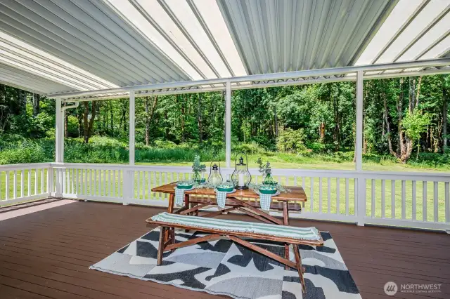 Expansive covered back deck for year-round outdoor living!