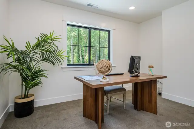 Quiet den or home office is perfect for remote work or study. Also with pretty backyard views.