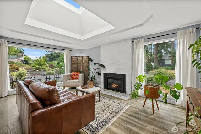 Large Living Room Skylight Provides Wonderful Ambient Lighting