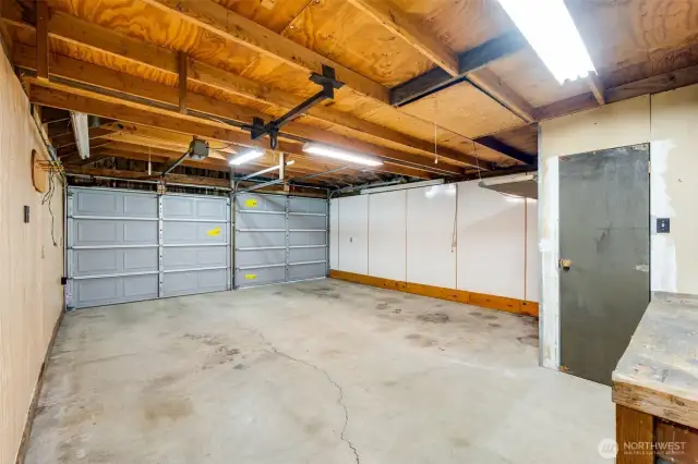 The garage attic above is perfect for storing the extras.