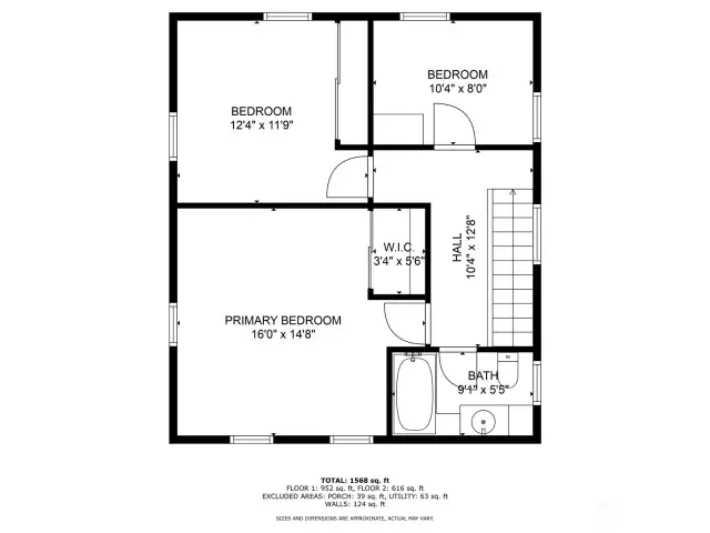 Upper floor plan.