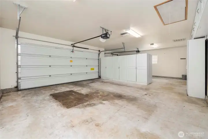 3-car garage includes extra storage.