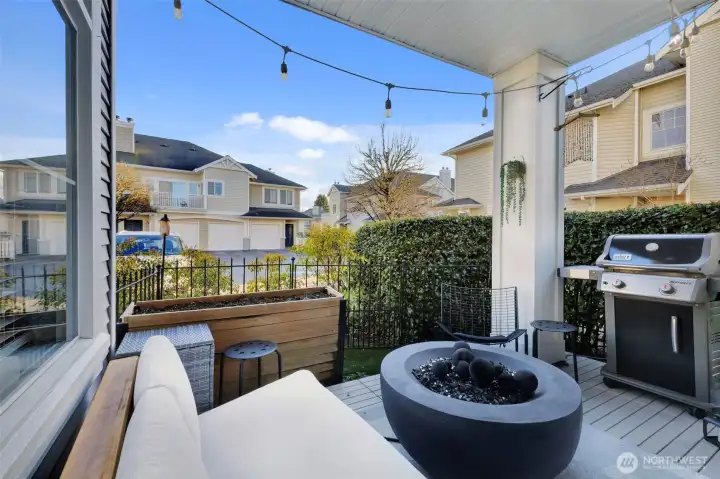 Cozy Outdoor Area off of the living room.