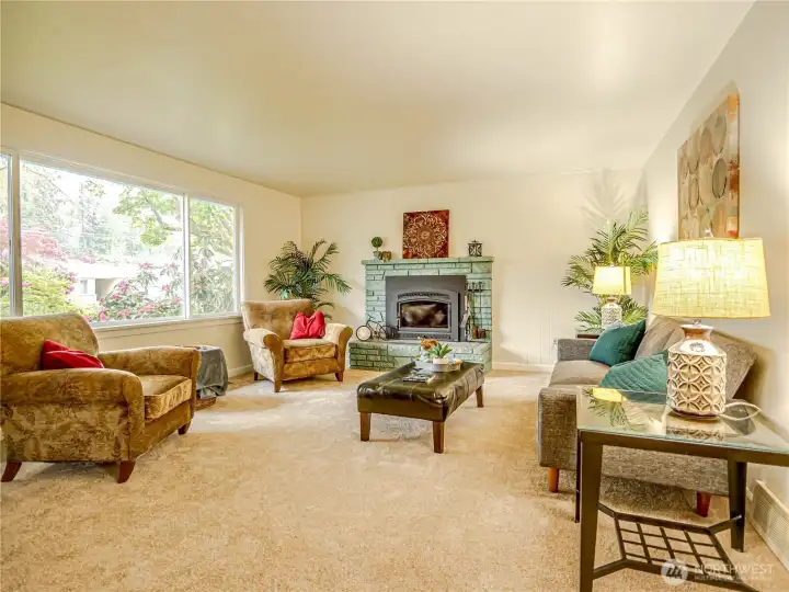 Light filled Living room. All new windows in entire home!