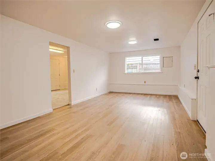 New LVP in this large room off carport