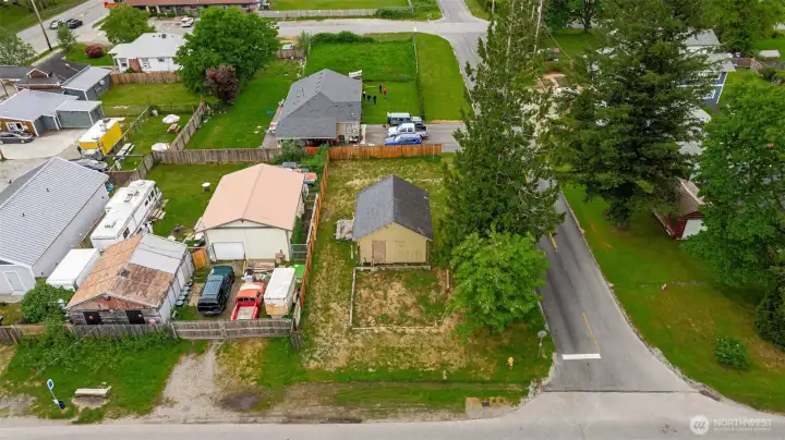 Close up drone view toward the West. Close up drone view toward the West.