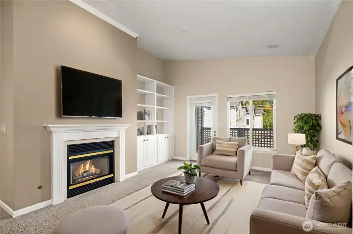 Virtually staged- light and bright with access to balcony