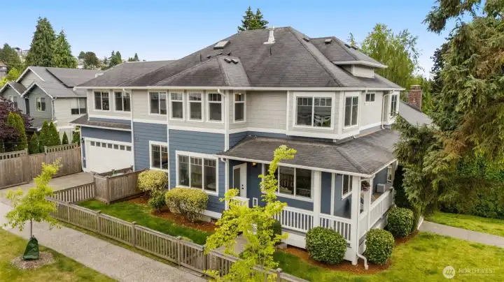 Newer construction located on a corner lot.
