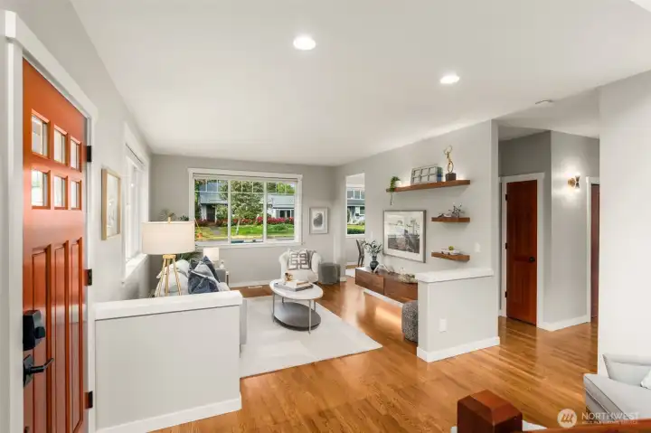 All millwork has been freshly painted throughout the home.