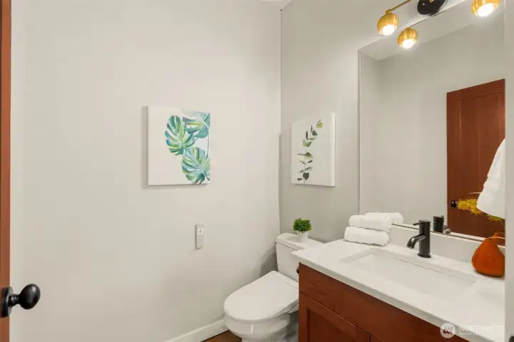 Powder room on the main level.