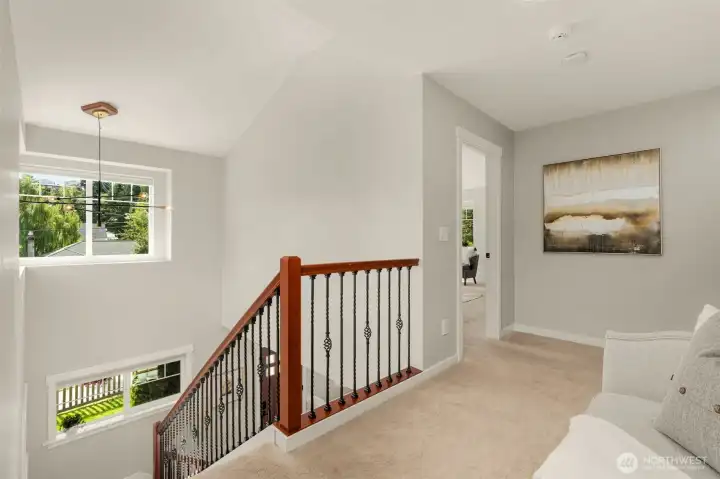 Landing space on upper level.