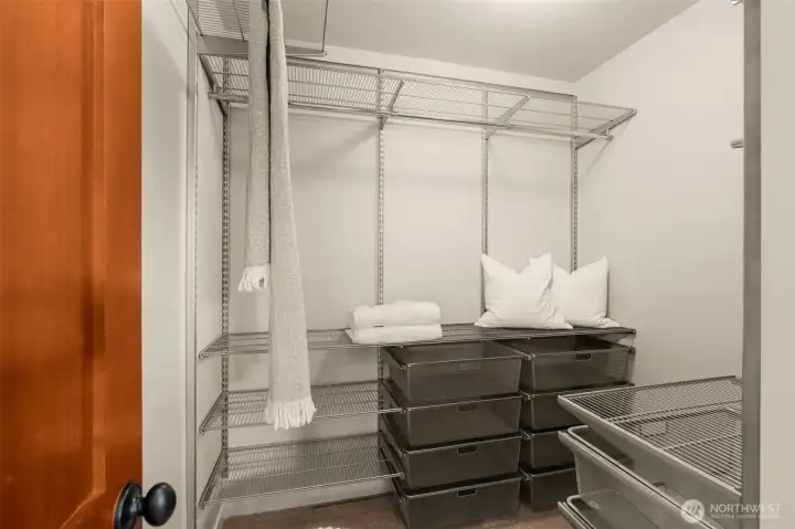 Large walk in closet in the primary suite.