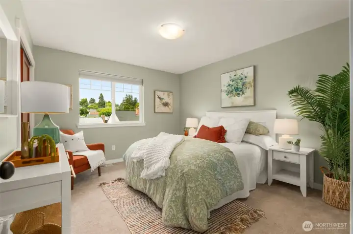One of the 4 bedrooms on the upper level.