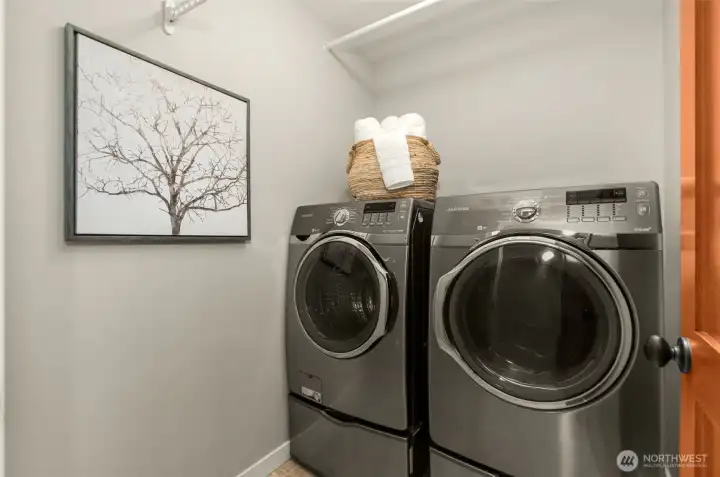 Laundry conveniently located on the second level.