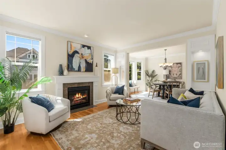 Enjoy the gas fireplace in the living room during the winter months