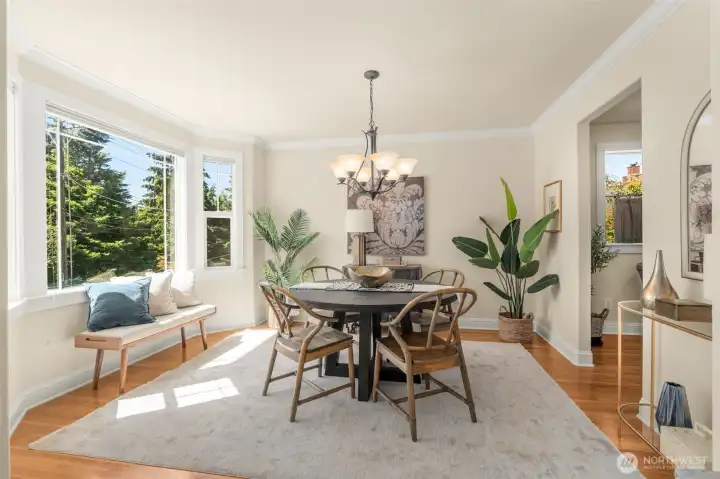 Formal dining room off of kitchen