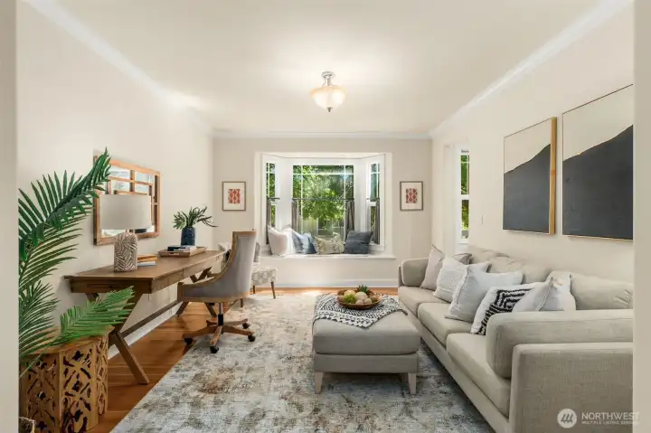 Bonus room on the main level- could function as a home office, play room or gathering space while entertaining
