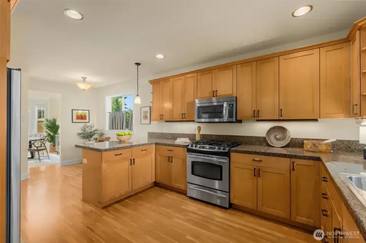 Tons of cabinet space for all of the kitchen accessories