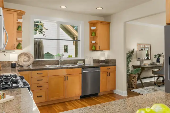 Granite counter tops in the kitchen