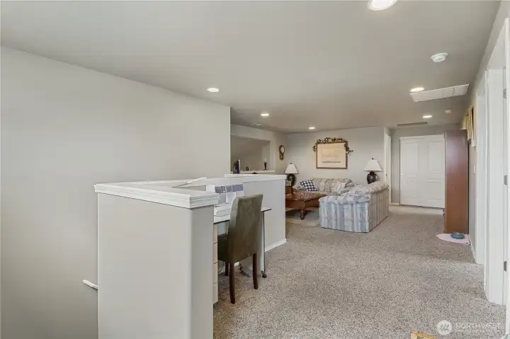 Upper-level overlook adds to the home's spacious, open feel.