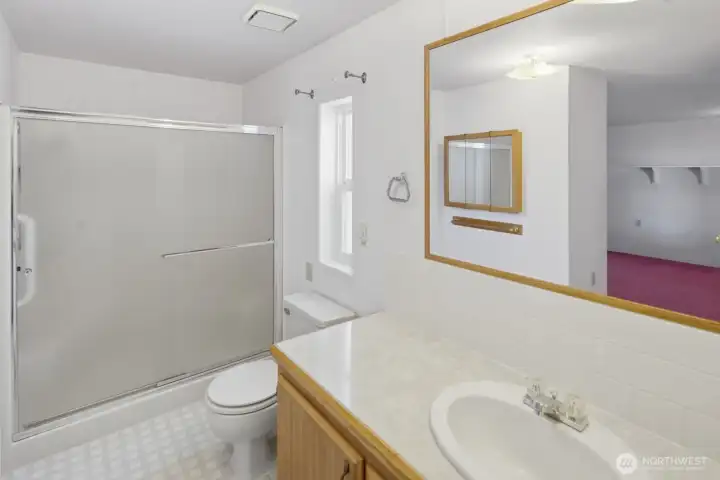 Primary bathroom with spacious walk-in shower Primary bathroom with spacious walk-in shower