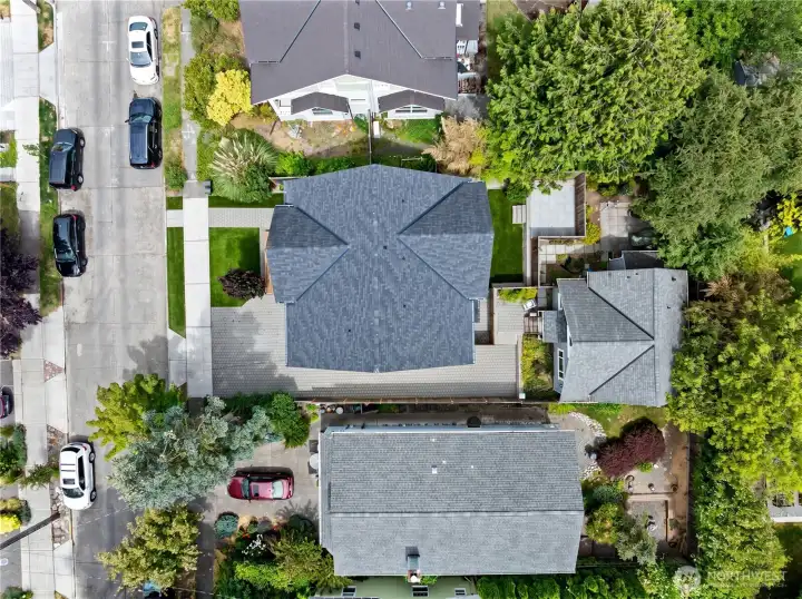 This aerial shot shows the layout of the two, detached, condominium homes in this 2-unit "complex". Both homes are available and can be purchased separately or together. Front home is offered at $1.95M, back home is offered at $725,000. This aerial shot shows the layout of the two, detached, condominium homes in this 2-unit "complex". Both homes are available and can be purchased separately or together. Front home is offered at $1.95M, back home is offered at $725,000.