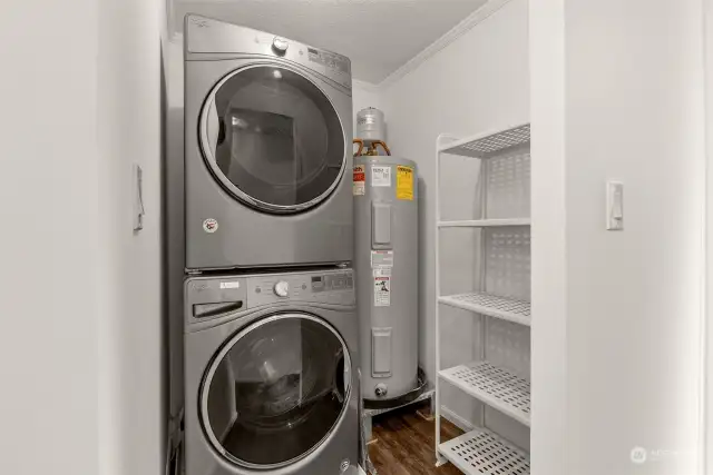 While there is common laundry, this unit has the benefit of having an in-unit full sized washer & dryer.