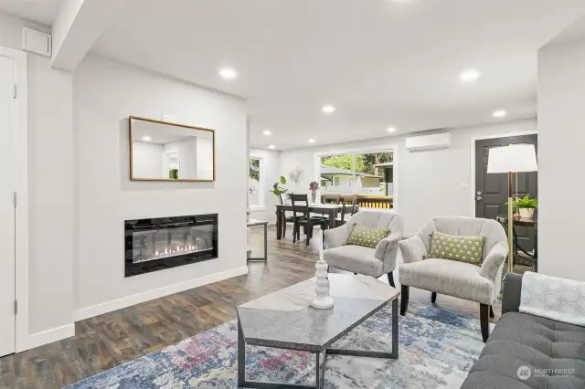 Living room opens to dining room