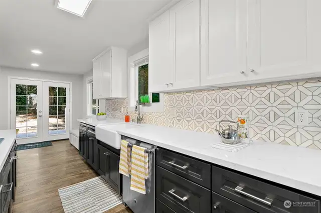 Custom tile work in kitchen