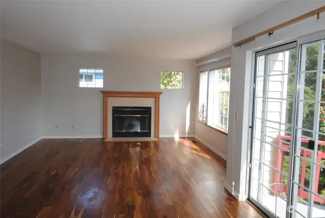 Main floor family room with slider to deck