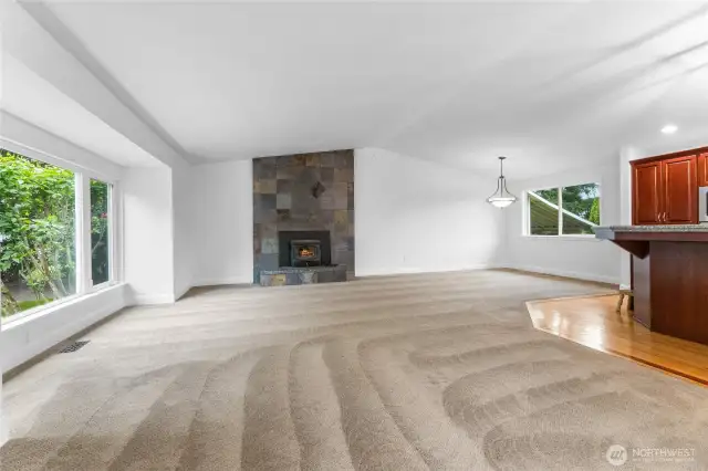 ~Spacious Living Room with Wood Burning Fireplace~