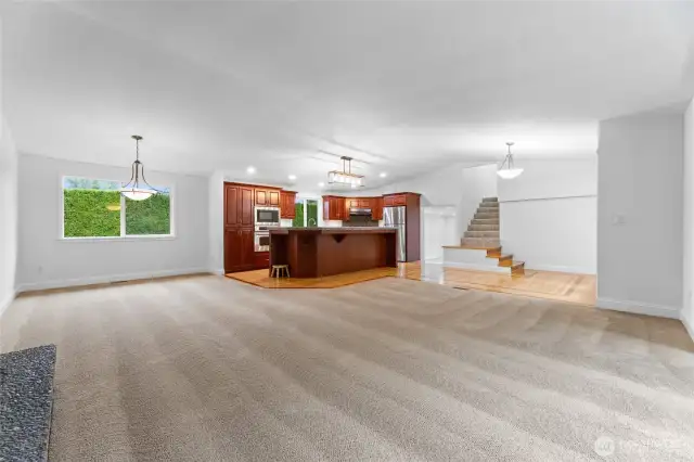 ~Spacious Living Room with Wood Burning Fireplace~