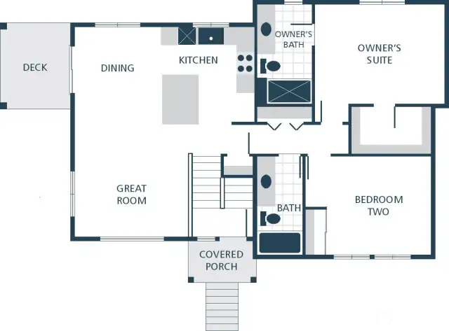 IMAGE IS A RENDERING Photographs are for illustrative purposes only. Features, finishes, interior/exterior colors, landscaping and floorplan shown may vary from actual homes built.