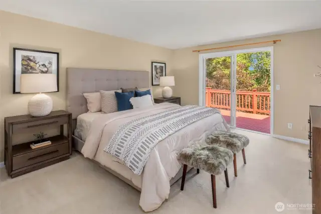 Primary Bedroom with private back deck