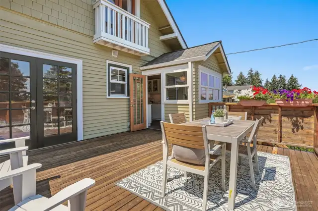 Enjoy your morning coffee in peace or host evening gatherings on the private deck—your own outdoor retreat.