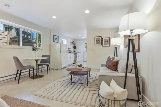 Daylight lower level.  Thoughtful soundproofing ensures privacy for guests and minimizes noise between this space and the rest of the home.