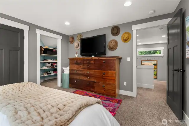 Primary bedroom features massive walk around closet