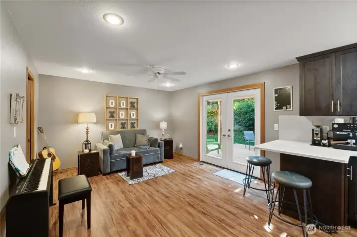 And a family room space off the kitchen gives that extra living space.