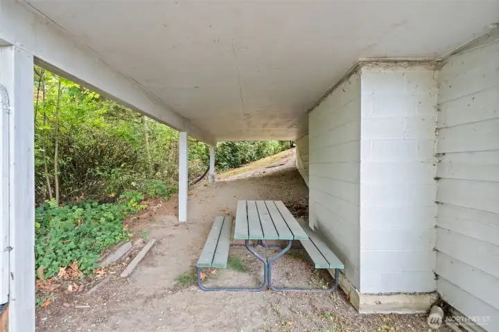 Extra Covered Storage area.