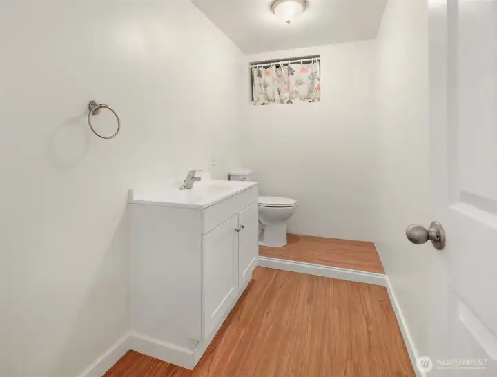 Half bath has been added downstairs.