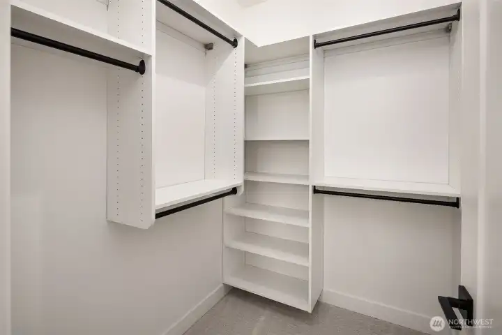 Photos from model home. Walk in closet