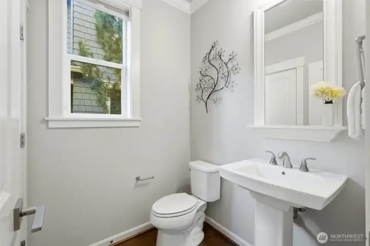 Main-level powder room