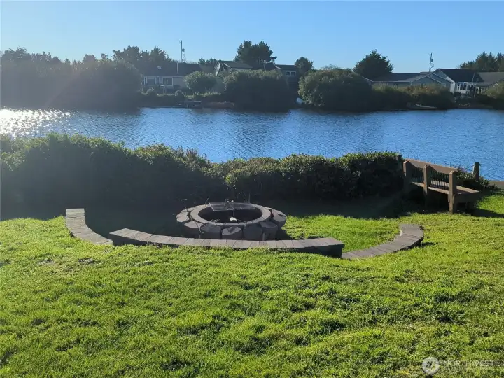 Take in the water views from the firepit