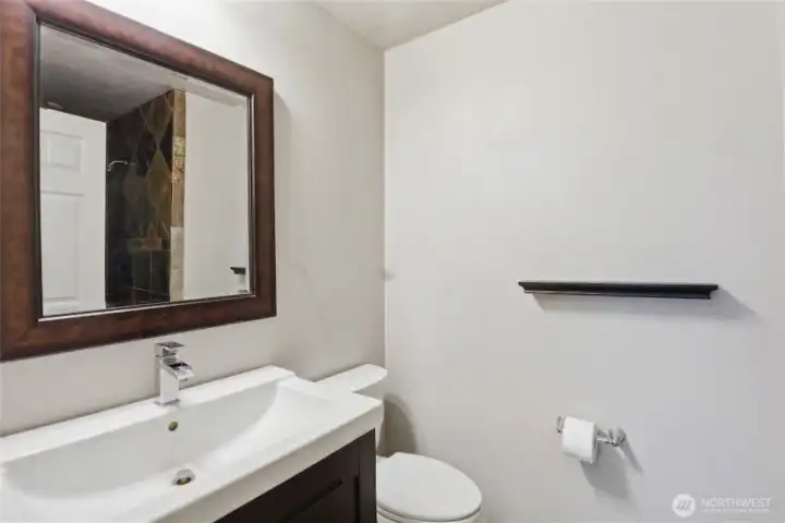 Virtually staged Primary Bathroom