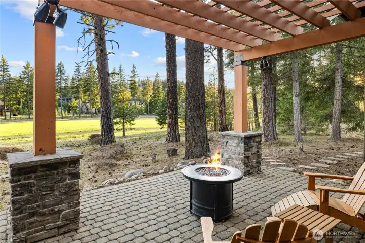 Outdoor patio with propane firepit