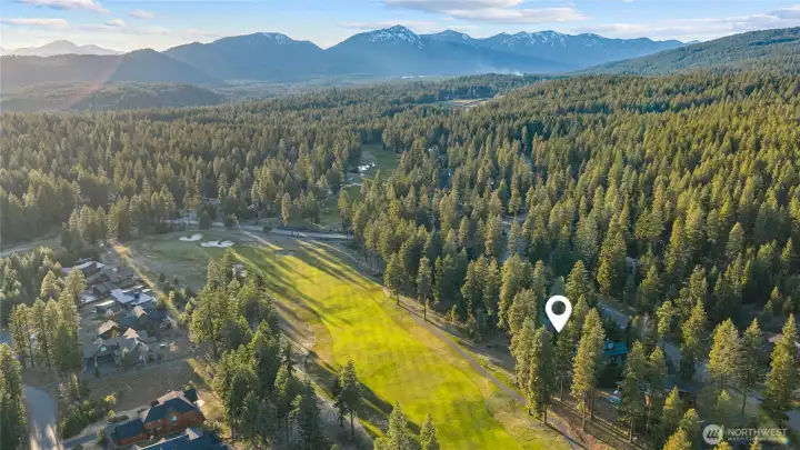 Aerial view of golf course